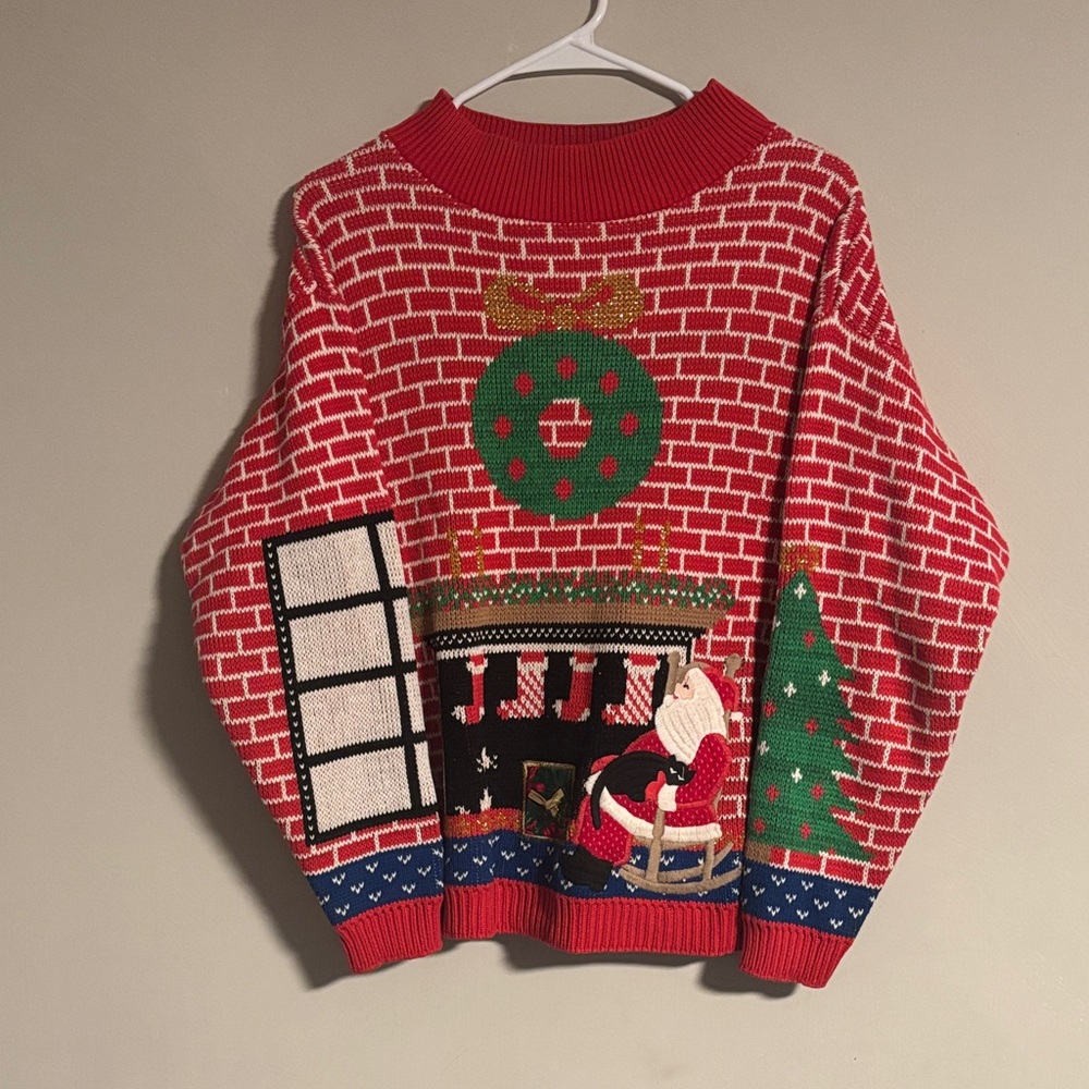 Vintage Sweater Loft Festive Red Christmas Sweater Size Small